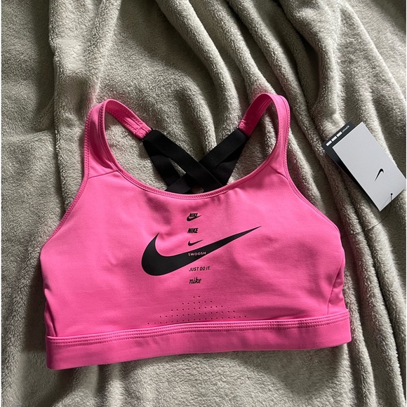 Nike Impact Strappy Women's Sports Bra Non-Padded High-Support - Pink💕 - Picture 5 of 9